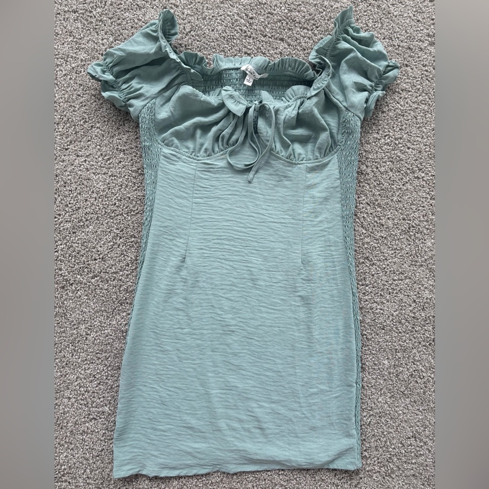 Love Tree Smocked Mint Mini Dress